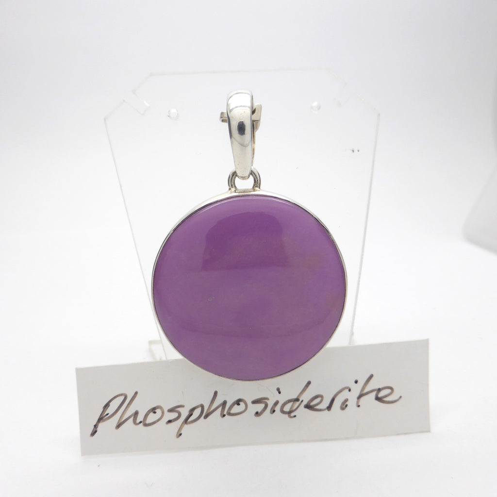 Phosphosiderite Pendant | Round Cabochon | 925 Sterling Silver | Iron Phosphate | Higher Heart & 3rd Eye centre | Crystal Heart Melbourne Australia since 1986