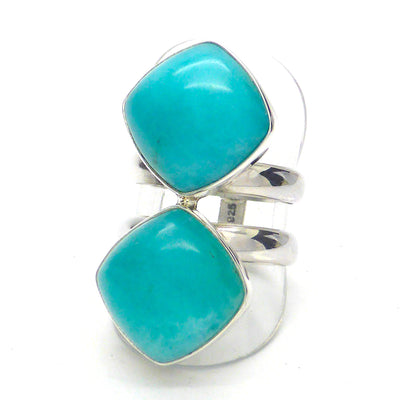 Amazonite Ring 2 Stones | 925 Sterling Silver | Virgo Stone | Blue Green Feldspar | Crystal Heart Melbourne Australia since 1986