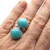 Amazonite Ring 2 Stones | 925 Sterling Silver | Virgo Stone | Blue Green Feldspar | Crystal Heart Melbourne Australia since 1986