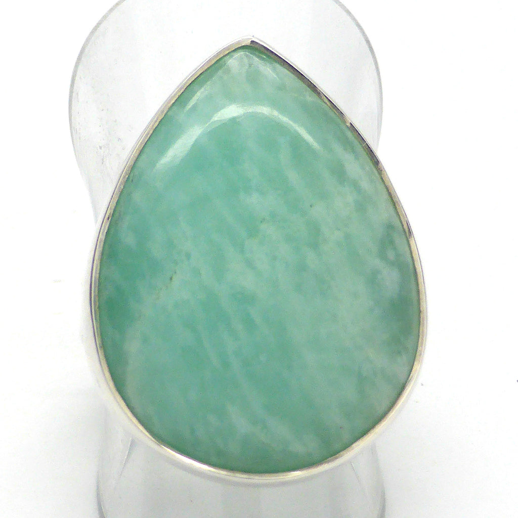 Amazonite Ring Teardrop Cabochon | 925 Sterling Silver | Virgo Stone | Blue Green Feldspar | Crystal Heart Melbourne Australia since 1986