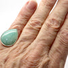 Amazonite Ring Teardrop Cabochon | 925 Sterling Silver | Virgo Stone | Blue Green Feldspar | Crystal Heart Melbourne Australia since 1986