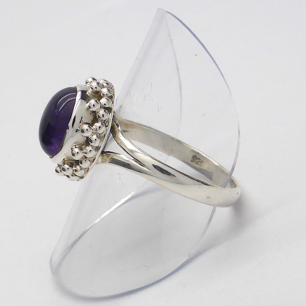 Amethyst Cabochon Ring | 925 Sterling Silver | Lovely small ring | Size 5,6,7,8,9,10 | Crystal Heart Melbourne Australia since 1986