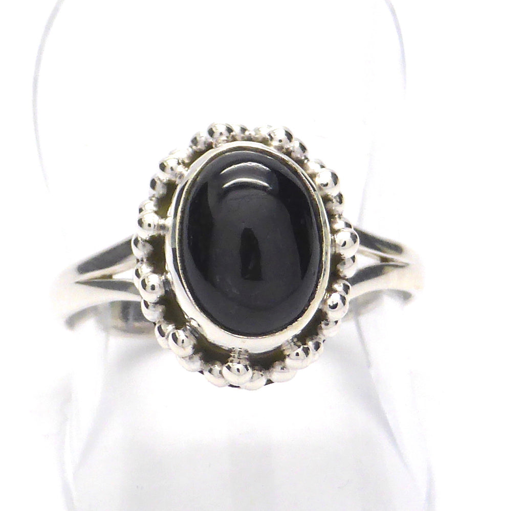 Black Star Sapphire Ring | 925 Sterling Silver | Star of India | True name Diopside | 4 point Star | Lovely small ring | Size 5,6,7,8,9,10 | Crystal Heart Melbourne Australia since 1986