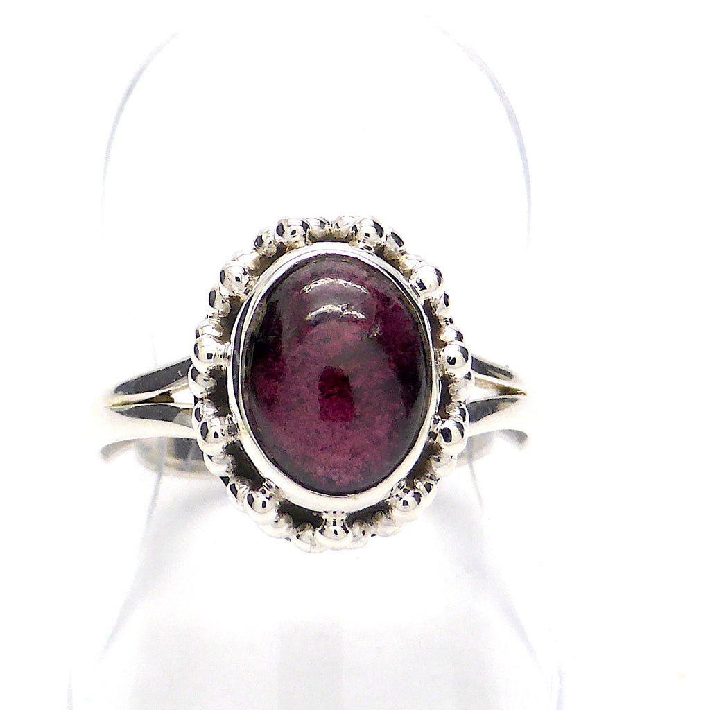 Garnet Ring | Oval Cabochon | Detailed 925 Sterling Silver | Smaller ring | Size 5,6,7,8,9,10 | Crystal Heart Melbourne Australia since 1986