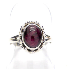 Load image into Gallery viewer, Garnet Ring | Oval Cabochon | Detailed 925 Sterling Silver | Smaller ring | Size 5,6,7,8,9,10 | Crystal Heart Melbourne Australia since 1986