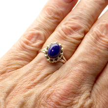 Load image into Gallery viewer, Ring Lapis Lazuli | Oval Cabochon | Detailed 925 Sterling Silver | Smaller Style | Size 5,6,7,8,9,10 | Crystal Heart Melbourne Australia since 1986