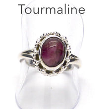 Load image into Gallery viewer, Pink Tourmaline ( Rubellite ) | | Oval Cabochon | Detailed 925 Sterling Silver | Smaller Style | Size 5,6,7,8,9,10 | Crystal Heart Melbourne Australia since 1...