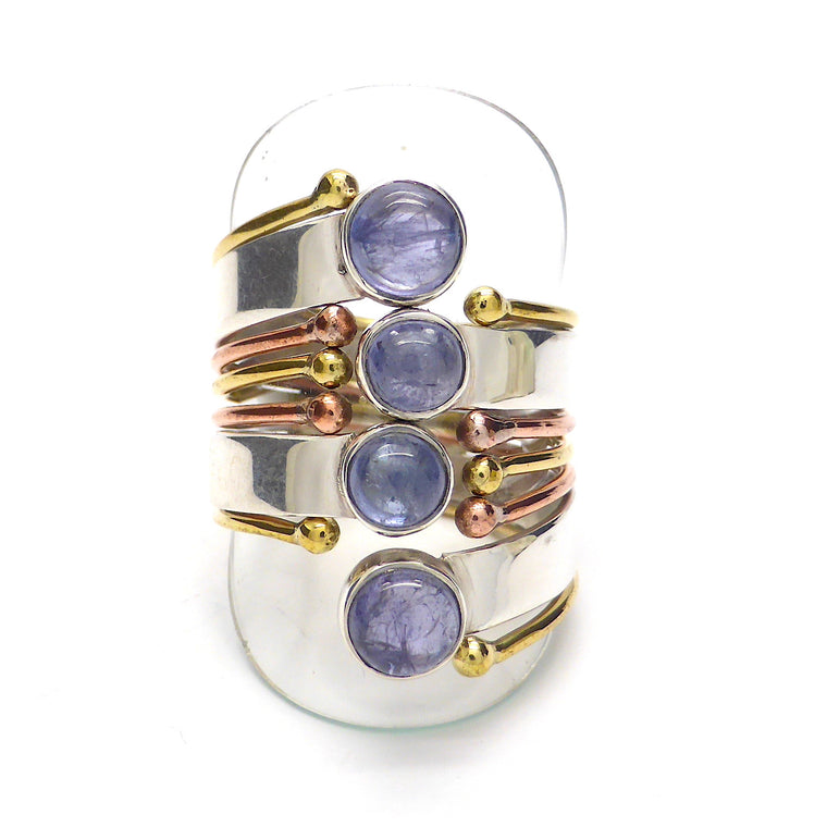 Tanzanite Ring, 925 Silver & Gold, gd4