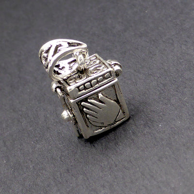  Prayer Locket Box Shaped Pendant | 925 Silver | Gauntlet and Cross | Strong clasp on lid | Fancy Bale | Crystal Heart Melbourne Australia since 1986