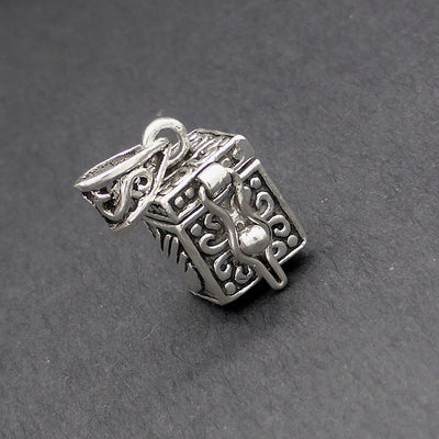  Prayer Locket Box Shaped Pendant | 925 Silver | Gauntlet and Cross | Strong clasp on lid | Fancy Bale | Crystal Heart Melbourne Australia since 1986