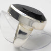 Genuine Black Onyx Faceted Teardrop Ring | Checkerboard Cut | 925 Sterling Silver | US Size 7 & 8 | Wisdom Protection Empowerment | Crystal Heart Melbourne Australia 1986