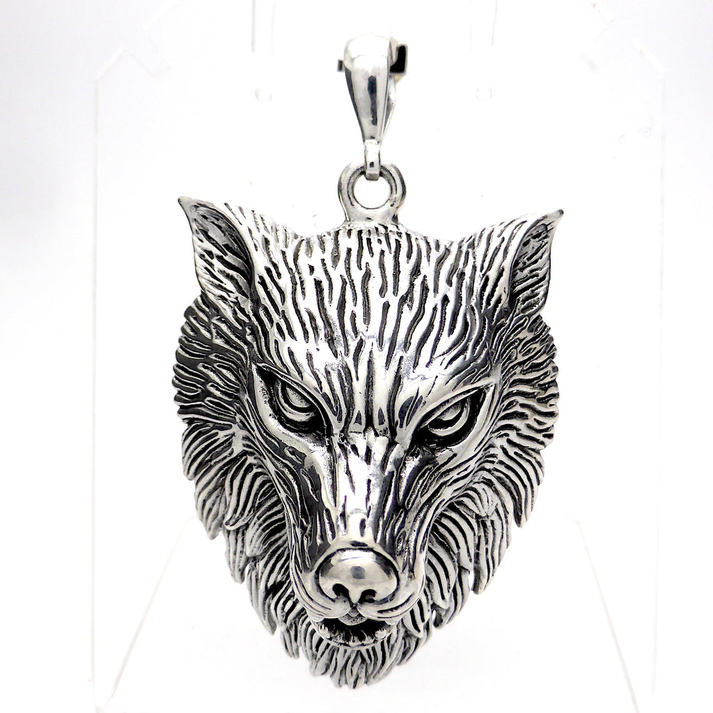 Wolf's Head Pendant | Large | 925 Silver | Fantastic Detail | Crystal Heart Melbourne since 1986