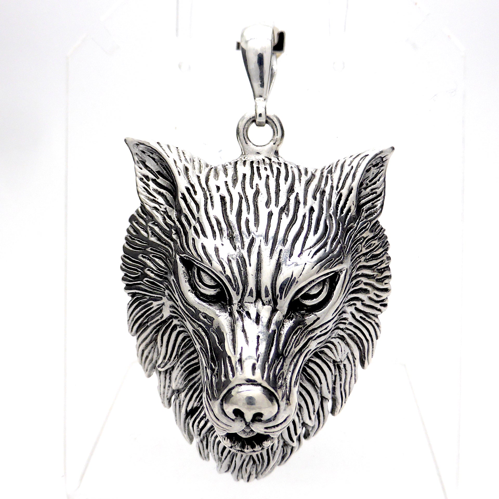 Wolf Head Pendant Ring and Pendant 925 Silver kt