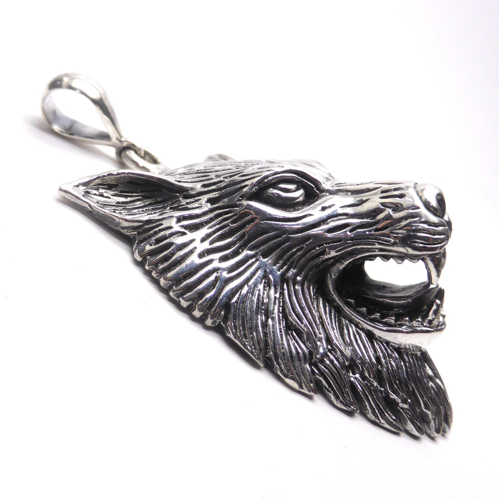 Wolf's Head Pendant | Large | 925 Silver | Fantastic Detail | Crystal Heart Melbourne since 1986