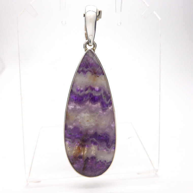 Amethyst Pendant | Chevron Teardrop | 925 Silver s2