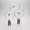 Dreamcatcher Earring | 925 Sterling Silver | Oxidised Silver Feathers | Turquoise Bead | Crystal Heart Melbourne Australia since 1986