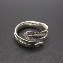 Load image into Gallery viewer, Adjustable Angel Feather Ring | 925 Sterling Silver | Lifelike Detail | Adjustable and comfortable to wear | Crystal Heart Melbourne Australia since 1986