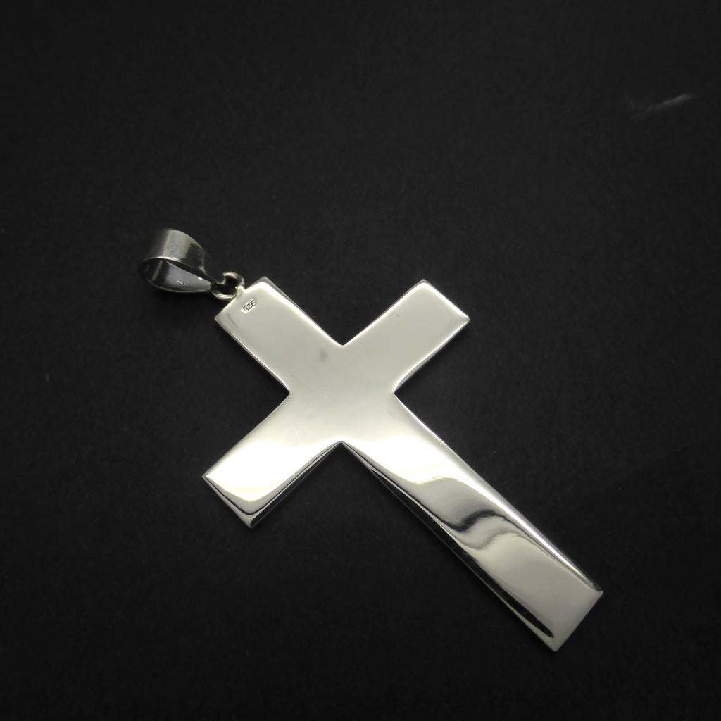 Large Cross Pendant | 925 Sterling Silver | Strong Proportions | Christian Symbol | Crystal Heart Melbourne Australia since 1986