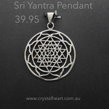 Load image into Gallery viewer, Sri Yantra Pendant | 925 Sterling Silver | Unite Male &amp; Female God and Goddess energies | Material and Spiritual Wealth | Crystal Heart Melbourne since 1986