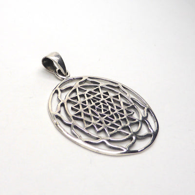 Sri Yantra Pendant | 925 Sterling Silver | Unite Male & Female God and Goddess energies | Material and Spiritual Wealth | Crystal Heart Melbourne since 1986