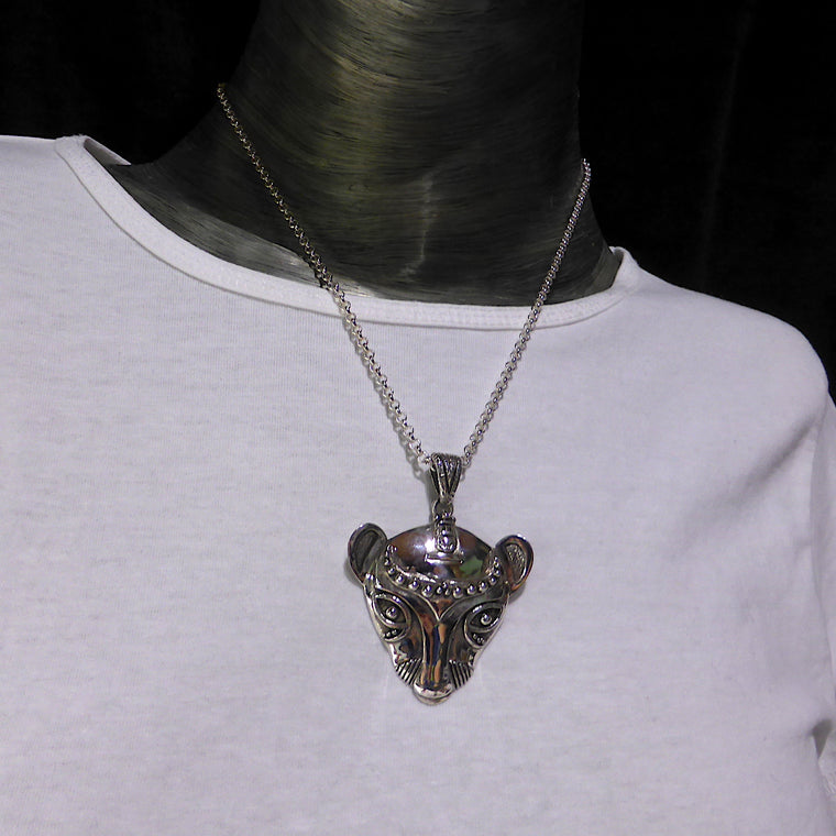 Bastet Egyptian Cat Pendant, 925 Silver