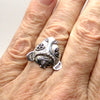 Bastet Egyptian Cat Ring, 925 Silver or Vermeil