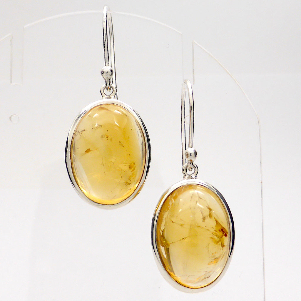Citrine Earring Cabochon Oval | Large genuine stones with some inclusions | 925 Sterling Silver | Abundant Energy Repel Negativity | Aries Gemini Leo Libra | Crystal Heart Melbourne Australia  since 1986