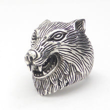 Load image into Gallery viewer, Wolf&#39;s Head Ring | 925 Sterling Silver | Life like fine detail | Crystal Heart Melbourne since 1986  | Fenrir | Shaman | Shapeshifter | Lupus