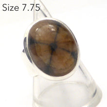 Load image into Gallery viewer, Chiastolite Ring | Oval Cabochon | 925 Sterling Silver | US Size 7.75 | Andalusite Variety | Protection for Travellers | Centred Strength | Crystal Heart Melbourne Australia since 1986