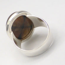 Load image into Gallery viewer, Chiastolite Ring | Oval Cabochon | 925 Sterling Silver | US Size 7.75 | Andalusite Variety | Protection for Travellers | Centred Strength | Crystal Heart Melbourne Australia since 1986