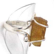 Load image into Gallery viewer, Golden Apatite Ring | Raw Uncut Crystal | Nice clean lines | 925 Sterling Silver | Crystal Heart Melbourne Australia since 1986