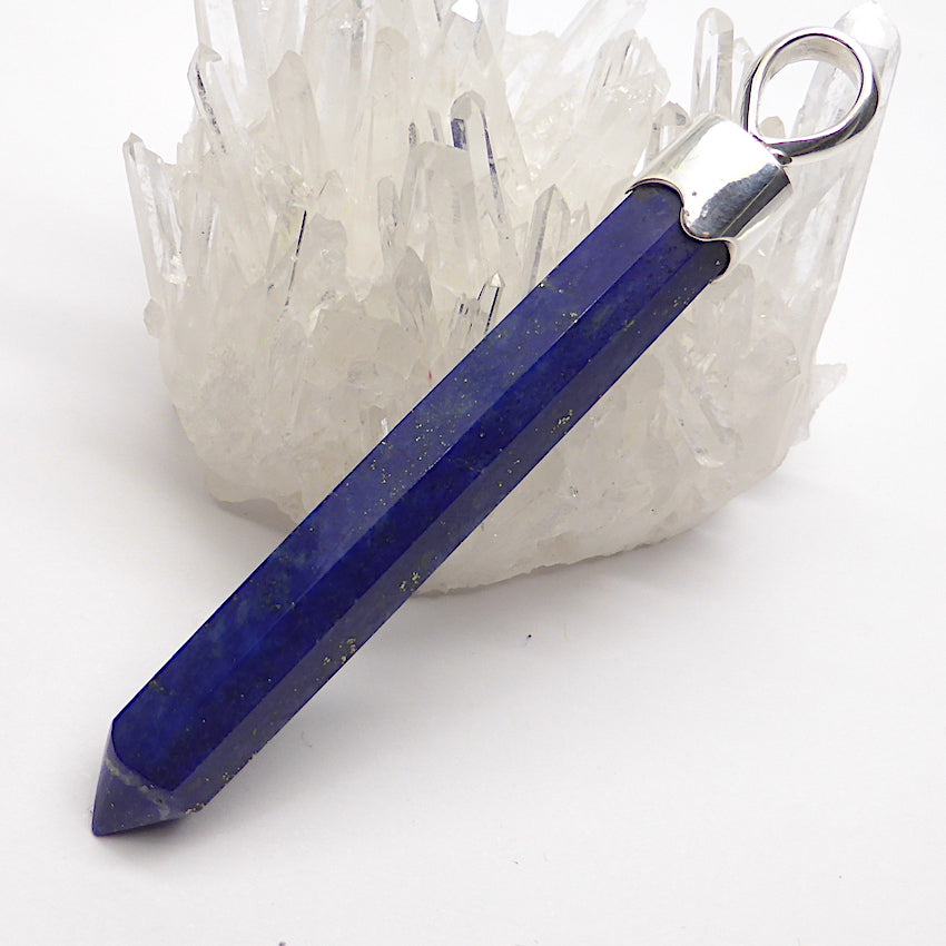 Lapis Lazuli Pencil Pendant | 925 Sterling Silver Cap | Sagittarius Libra Taurus Capricorn | Meditation | Mindfulness | Inner Truth | Crystal Heart Melbourne Australia since 1986