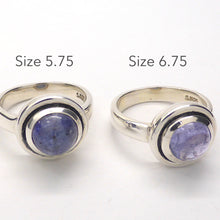Load image into Gallery viewer, Tanzanite Ring Round Cabochon | Nice blue touch of violet | 925 Sterling Silver | Besel set | US Size 5.75, 6.75 | EU Size 51,54 | Highest Spiritual potential | Crystal Heart Melbourne Gemstones since 1986