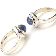 Load image into Gallery viewer, Tanzanite Ring Round Cabochon | Nice blue touch of violet | 925 Sterling Silver | Besel set | US Size 5.75, 6.75 | EU Size 51,54 | Highest Spiritual potential | Crystal Heart Melbourne Gemstones since 1986