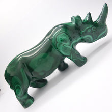 Load image into Gallery viewer, Malachite Rhino Carving | Congo | Lovely Colour and Markings | Primitive Shamanic Appeal | Crystal Heart Melbourne Australia since 1986