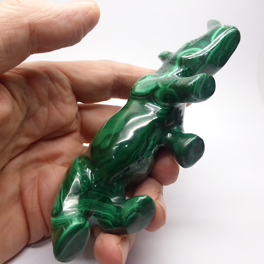 Malachite Rhino Carving | Congo | Lovely Colour and Markings | Primitive Shamanic Appeal | Crystal Heart Melbourne Australia since 1986