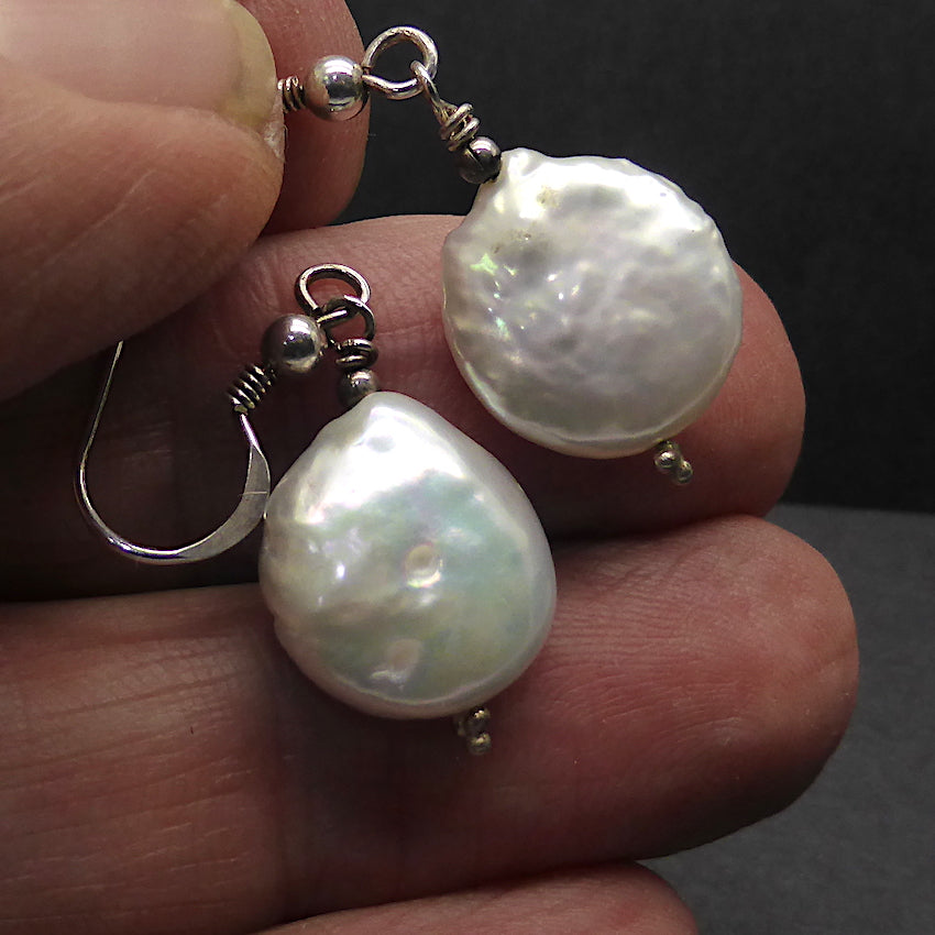 Natural White Pearl Coins| 925 Sterling Slver | Fair Trade | Crystal Heart Melbourne Australia since 1986
