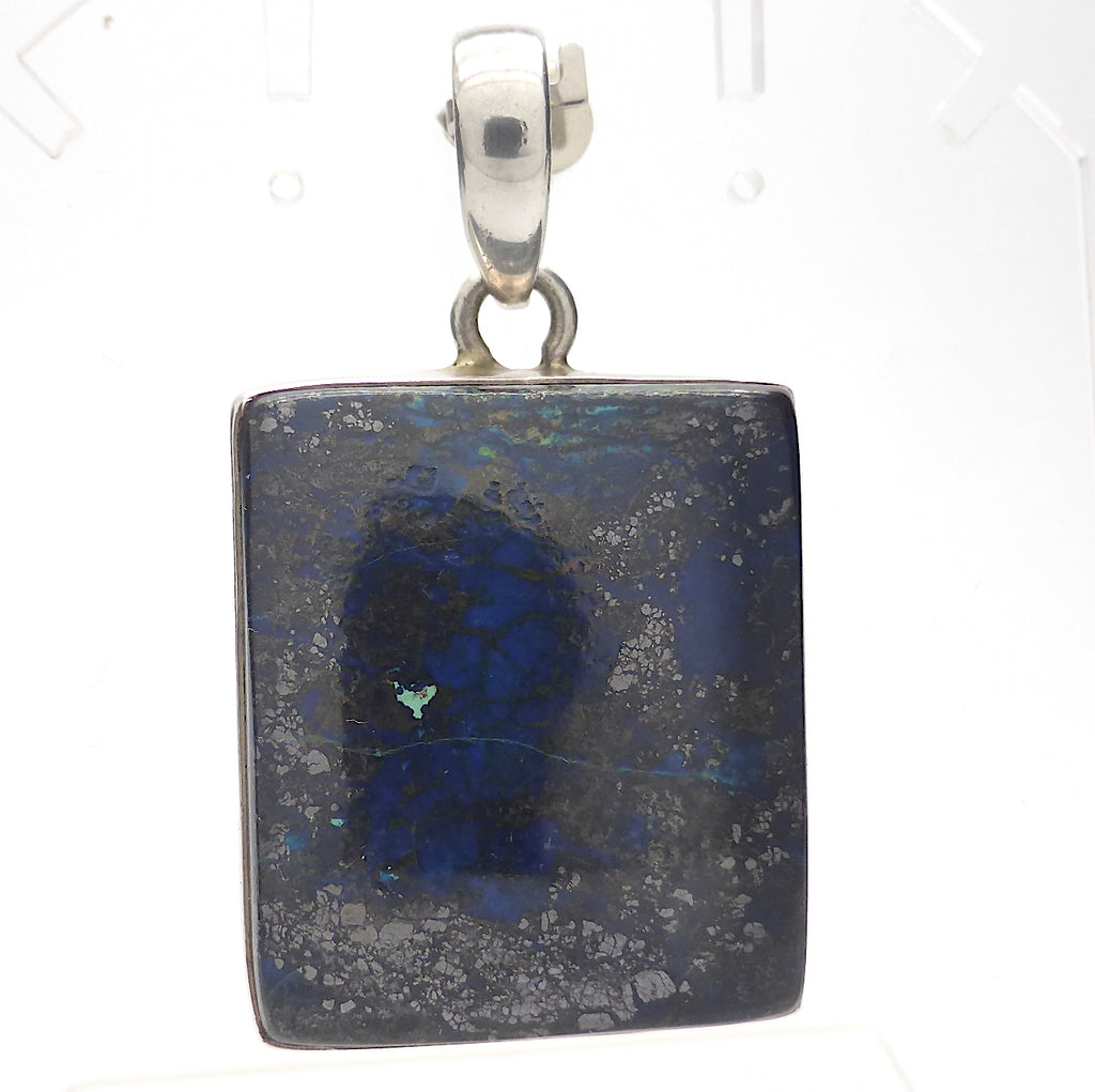 Azurite with Cuprite Pendant | Cabochon Square | 925 Sterling Silver | Spiritual insight grounded relaxed activating | Sagittarius Stone | Crystal Heart Melbourne  1986