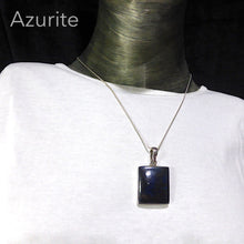 Load image into Gallery viewer, Azurite with Cuprite Pendant | Cabochon Square | 925 Sterling Silver | Spiritual insight grounded relaxed activating | Sagittarius Stone | Crystal Heart Melbourne  1986