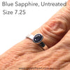 Sapphire Ring | Genuine Natural Untreated Blue from Sri Lanka | 925 Sterling Silver | Faceted Oval 6 x 7 mm | Stackable rings | US Size 7.25 | UK Size O | Crystal Heart Melbourne Australia since 1986 
