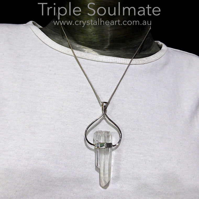 Soulmate Quartz Crystal Pendant, 925 Silver gj2