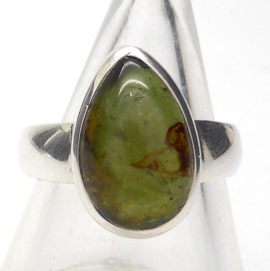 Deep green teardrop of Tourmaline| 925 Silver Ring | US Size 6 | Energise empower the Heart | Leo Scorpio Sagittarius Star stone | Crystal Heart Australia since 1986