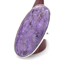 Load image into Gallery viewer, Charoite Ring Oval Cabochon | 925 Sterling silver | Adjustable Size 7,8,9 | Awaken Spiritual Powers | Courage on the Path | Genuine Gemstones from Crystal Heart Melbourne Australia since 1986