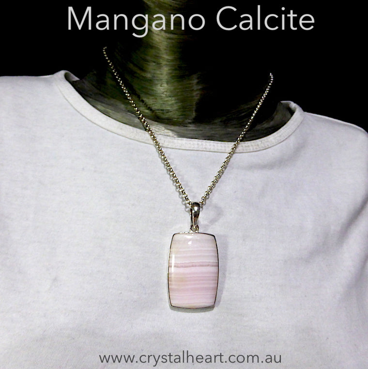 Mangano Calcite Pendant, Oblong, 925 Silver s3