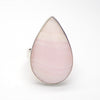 Mangano Calcite Ring | Oblong Canochon | 925 Sterling Silver Setting | US Size 8.75 | AUS Size R | Soft Pink with Vanilla Veins | Perfect Heart Healing, especially grief and Trauma | Aids recovery from stress | Genuine Gemstones from Crystal Heart Melbourne Australia since 1986
