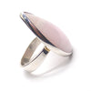 Mangano Calcite Ring | Oblong Canochon | 925 Sterling Silver Setting | US Size 8.75 | AUS Size R | Soft Pink with Vanilla Veins | Perfect Heart Healing, especially grief and Trauma | Aids recovery from stress | Genuine Gemstones from Crystal Heart Melbourne Australia since 1986