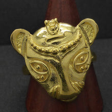Load image into Gallery viewer, Bastet Egyptian Cat Ring, 925 Silver or Vermeil | 925 Sterling Silver | Goddess protection home feminine | Crystal Heart Melbourne Australia since 1986