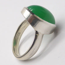 Load image into Gallery viewer, Chrysoprase Ring | Oval Cabochon | 925 Sterling Silver | US Size 7, AUS size N1/2 | Perfect Apple Green | AKA Australian Jade | Empowering healer | Genuine Gemstones from Crystal Heart Melbourne Australia since 1986