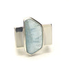 Aquamarine Ring, Postmodern Unisex Design, 925 Silver f1