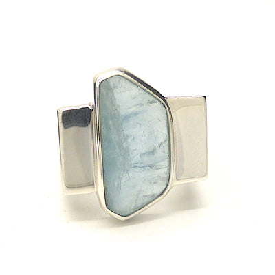 Aquamarine Ring, Postmodern Unisex Design, 925 Silver f1